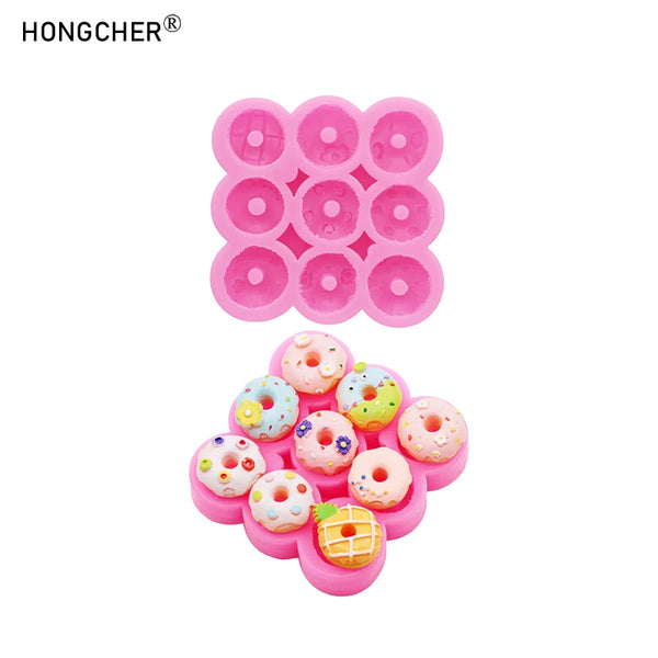 Donut Food Toy Accessories DIY Cream Phone Case Decorations Children's Hair Accessories Resin Jewelry Components Silicone Molds