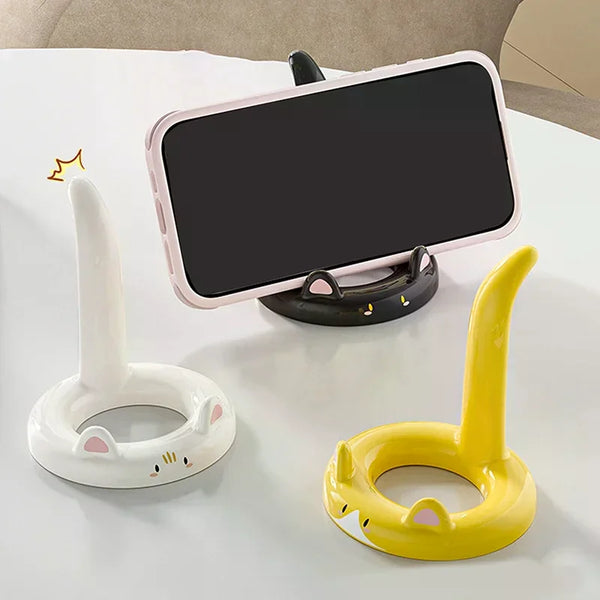 Cute And Sweet Cartoon Cat Mobile Phone Holder, Creative Desktop Mini Mobile Phone Holder, Can Be Used As A Decorative Ornament