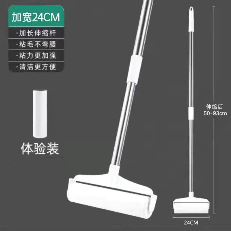 Portable Hair Remover Roller Long handle Sticky Hairs Device Tear Type Pet Clothes Hairs Remover Lint Bed Floor Cleanup Tool