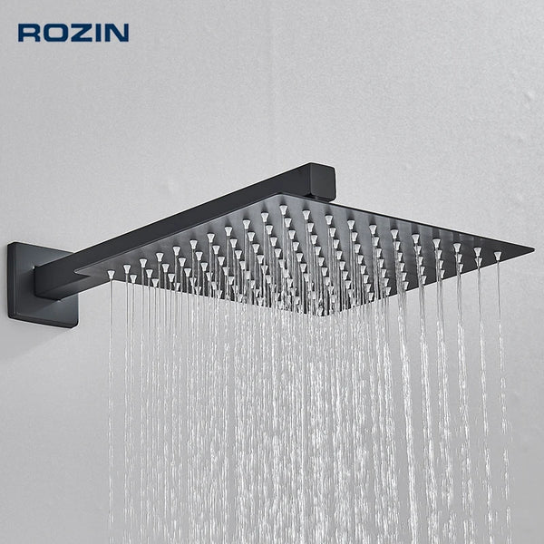 Rozin Brushed Golden Rainfall Shower Head Bathroom 8/10/12