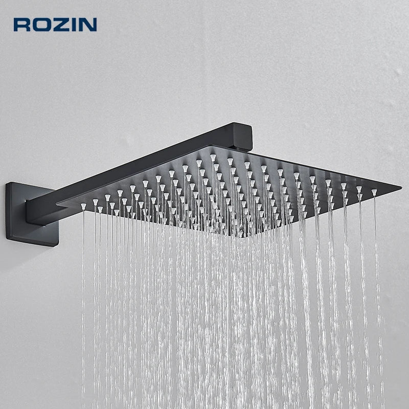 Rozin Brushed Golden Rainfall Shower Head Bathroom 8/10/12