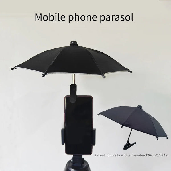 Outdoor phone holder sun umbrella with small clip, suitable for outdoor, beach, photography, and video recording
