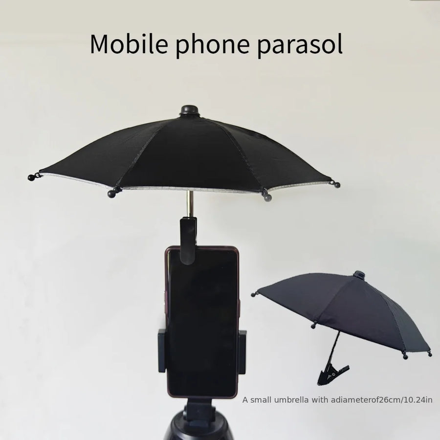 Outdoor phone holder sun umbrella with small clip, suitable for outdoor, beach, photography, and video recording